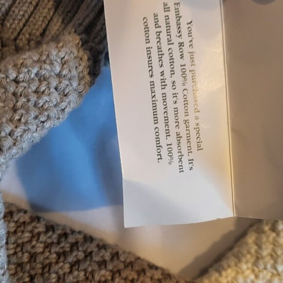 Embassy Row Heavy Knit Crew Neck Sweater Vintage Cozy Neutral Preppy Sz M NWT - Picture 10 of 12